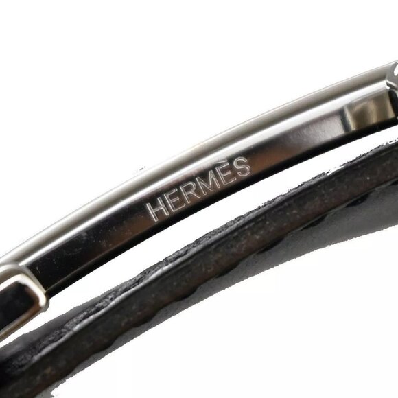 HERMES H Logo Constance Reversible Buckle Belt #75 Leather Navy Blue BK 70RH302 - Picture 3 of 11